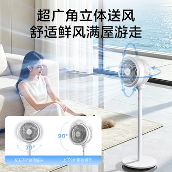 美的（Midea）【暴风循环】空气循环扇大风量摇头电风扇家用台式落地扇轻音卧室节能小风扇柔风轻羽扇 FGA24TQ 商品图0