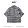 SDSA男装2026新款高贵轻奢简约韩系撞色小格子翻领短袖衬衫百搭 商品缩略图0