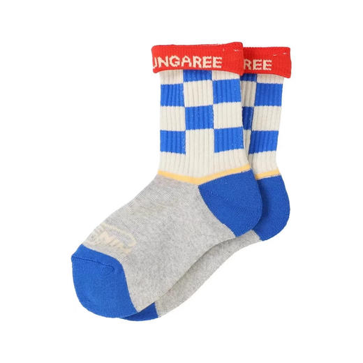 2026春夏DD同款儿童亲子日潮马赛克撞色松紧口中高筒袜三色入 商品图3