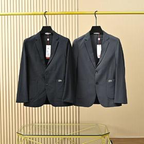 法国e鱼男士2026春夏季男士双色薄款泡泡纱商务防晒休闲西服