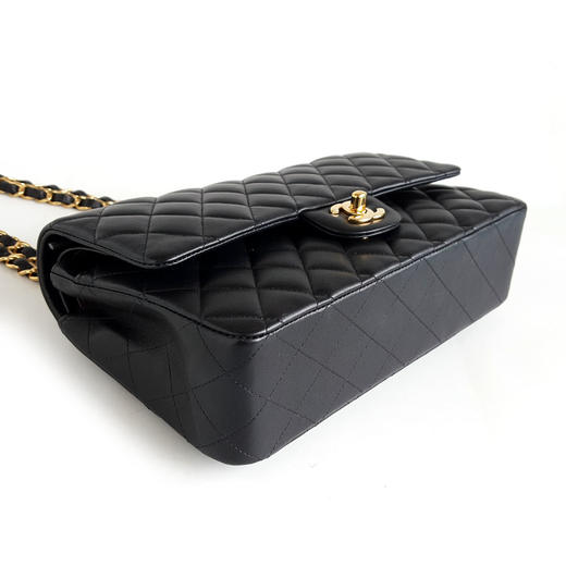【95新】CHANEL香奈儿CF系列A01112 Y01295 94305中号黑金羊皮CF链条包单肩斜挎包女士130426AK29 商品图6