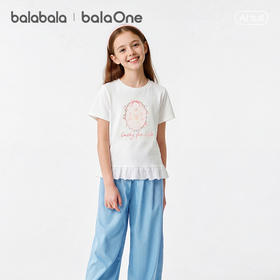 【balaOne】巴拉巴拉童装女童短袖t恤儿童2026新款夏装甜美上衣潮