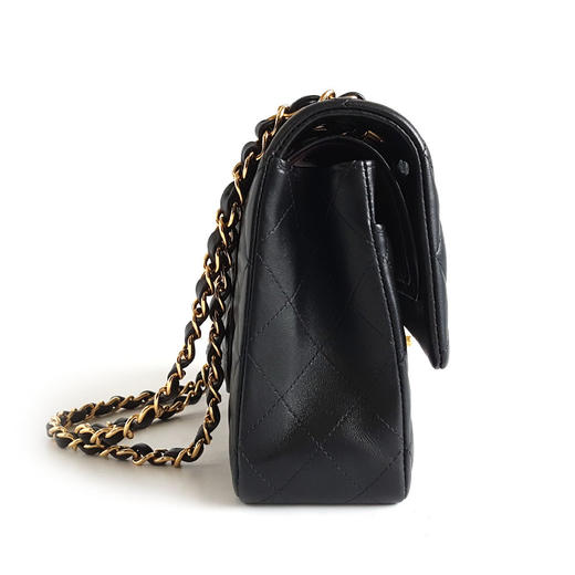 【95新】CHANEL香奈儿CF系列A01112 Y01295 94305中号黑金羊皮CF链条包单肩斜挎包女士130426AK29 商品图3