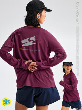 CryingCenter反光吸湿速干跑步运动户外综合训练服长袖上衣