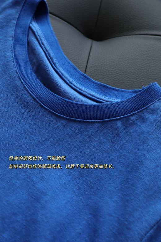 克莱因蓝麻棉感短袖T恤 商品图11
