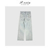 04-3潘依绣丁丁宠粉PanYiXiu/潘依绣100%雪花水洗美式复古直筒牛仔裤 D6108 商品缩略图2