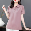 薄款冰丝短袖t恤女2026新款夏季大码polo衫女装翻领半袖宽松上衣 商品缩略图4