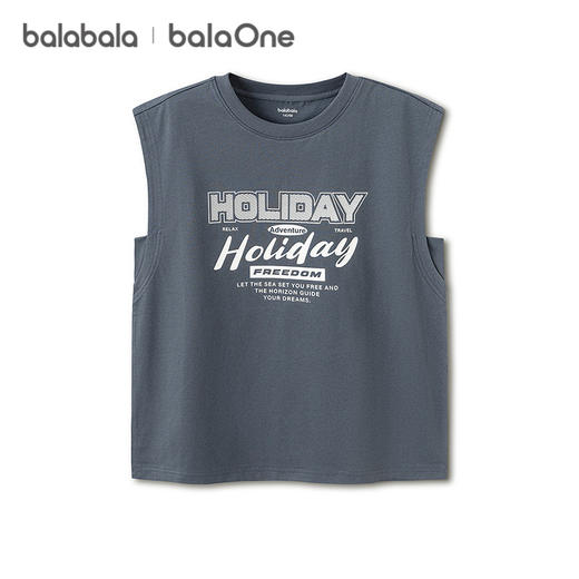 【balaOne】巴拉巴拉男童背心儿童无袖t恤2026新款夏吸湿速干全棉 商品图4