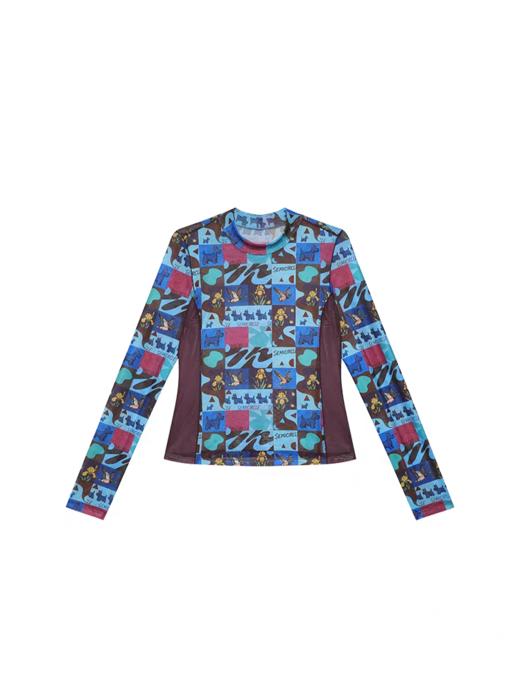 半圆/C66370110/修身休闲小立领波普印花T恤 商品图4