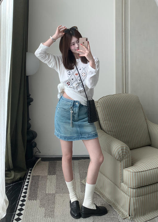 【门店同款】ENJOY夏季时尚毛边设计短裙 171593390 商品图1