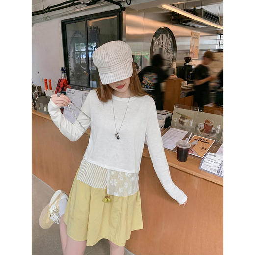 <曾小咸推荐>4.17现货秒杀 ！微信超特价！韩系不规则蕾丝下摆长袖 日常129.99 立减70 秒杀59.99！！ 商品图2