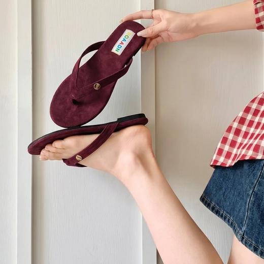 🔆极简又有设计感的款式🎨【调色盘翻毛皮人字拖】完全不挑穿搭～随穿随走💨显白显腿细✅整个鞋身做了细腻的翻毛绒 软软的chao好穿！ 商品图2