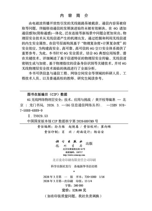 6G无线网络物理层安全：技术、应用与挑战 商品图2