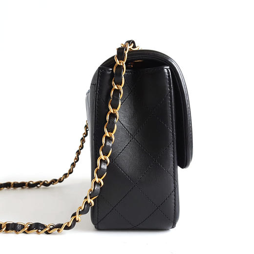 【95新】CHANEL香奈儿A91365 Y07659 C9955蓝黑拼色羊皮菱格CF链条包单肩包女士070426NJS17 商品图3