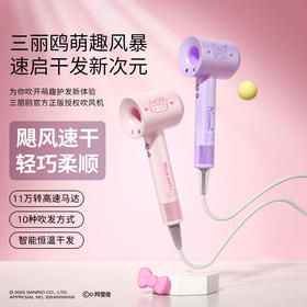 三丽鸥正版家用吹风机 蜡笔小新正版授权 吹头发负离子护发静音速干发不伤发便携电吹风