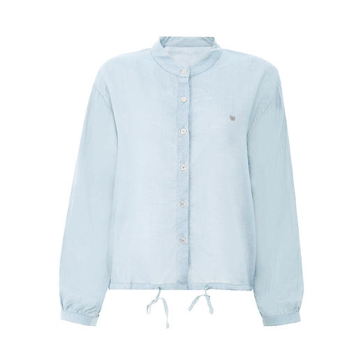 【2件9折】【Petit Bari】Petit Bari轻透百搭天丝亚麻系带遮阳衬衫 商品图1