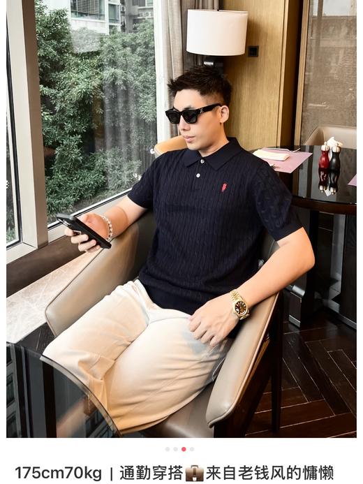 男款！四色！原厂柬埔寨产～拉夫劳伦（Ralph Lauren） 春夏系列经典麻花针织短袖 Polo 衫短袖 商品图1