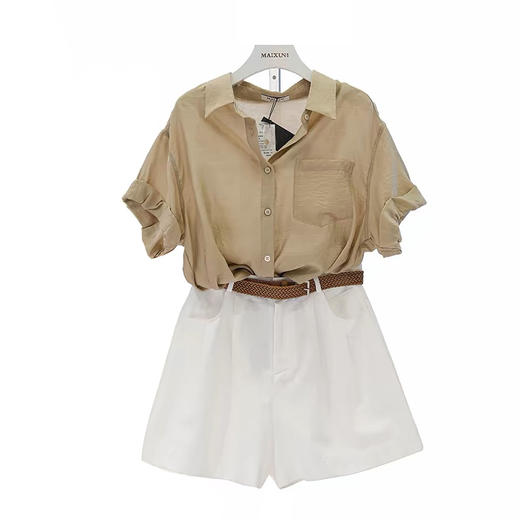 麦寻卡其小衫短裤套装TZKES09A 商品图0