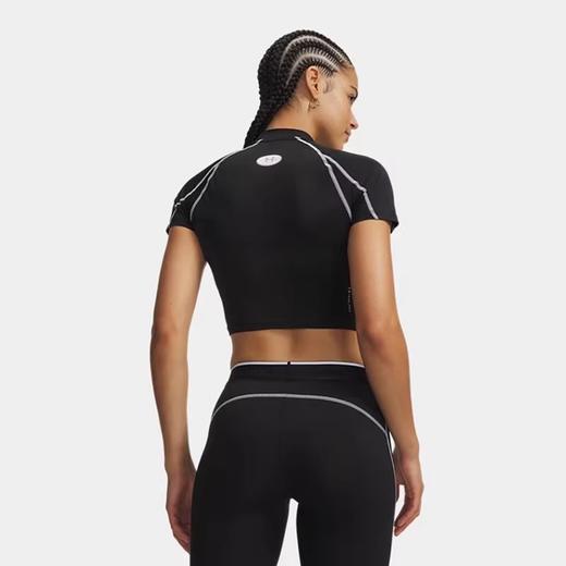 安德玛 UA女子 HeatGear 速干健身训练运动紧身短袖T恤-6014710-008 商品图1