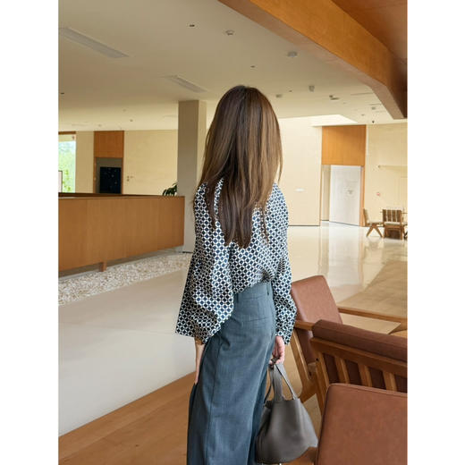 2604311     max蓝色格纹 真丝衬衫 商品图5