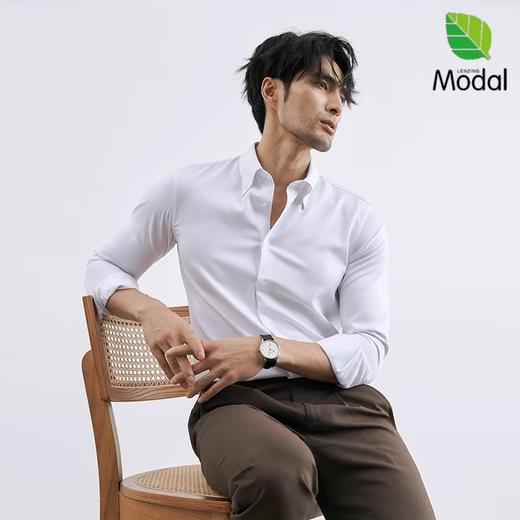 【72小时发出】Gesamy男士兰精莫代尔长袖/短袖衬衫 物理免烫可机洗 HEIQ智能控温 复合莫代尔材质弹性佳无拘束 柔软亲肤透气舒适 商品图2
