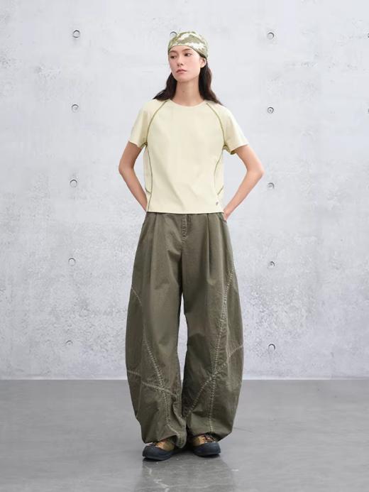 半圆/C6113029502S/拼贴宽松休闲弯刀裤 商品图2