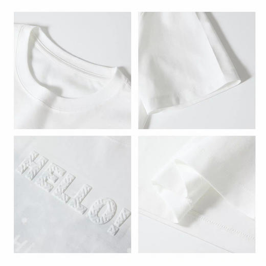 半身缘男装 夏季情侣街头风简约字母印花宽松短袖T恤262112U01110357 商品图4