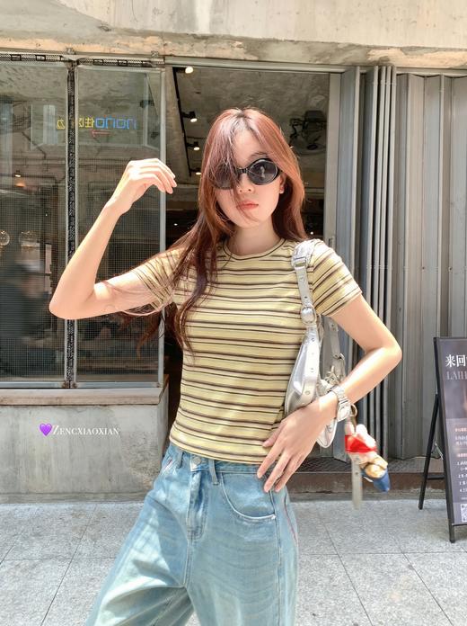 <曾小咸推荐>4.18现货秒杀 ！微信超特价！韩系条纹短袖t恤 日常109.99 立减50 秒杀59.99！！ 商品图5