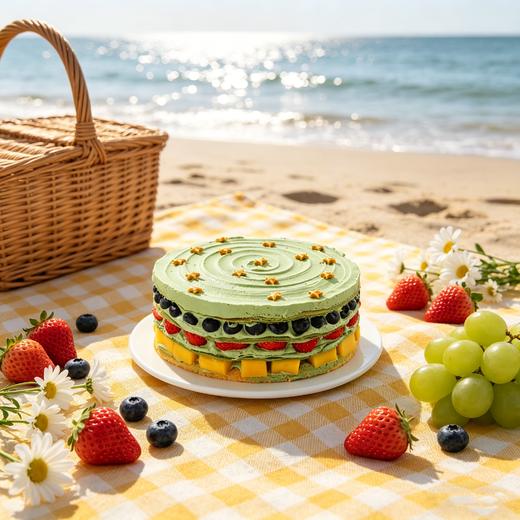 【鲜果抹茶千层】星星洒落清新抹茶千层，蓝莓草莓芒果层层叠叠，三层鲜果加持，抹茶控的治愈系甜品（广州幸福西饼） 商品图0