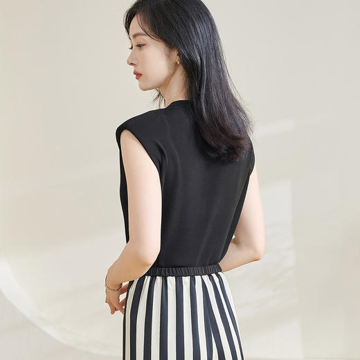 开叉针织衫 米思阳2026夏季新款时髦洋气百搭无袖上衣3088/1271 商品图5