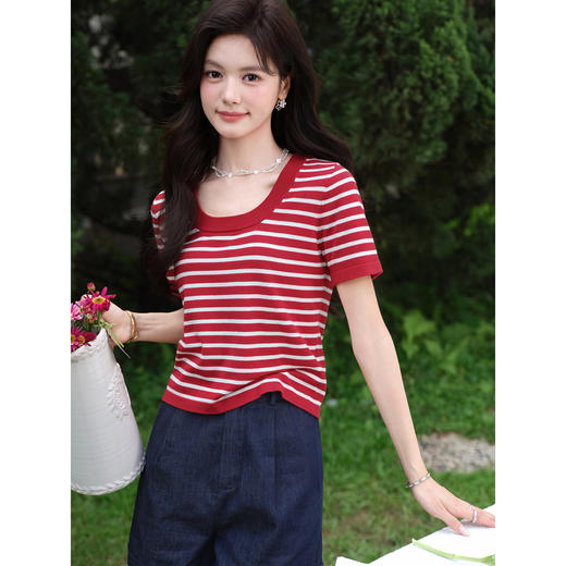 鹿向南【0420/20:00新品前1小时7折限量100件】红色T恤 商品图3