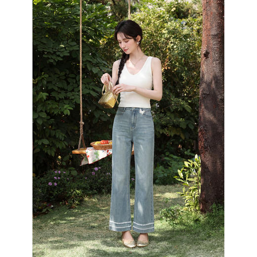 鹿向南【0420/20:00新品前1小时7折限量100件】蓝色牛仔裤 商品图3