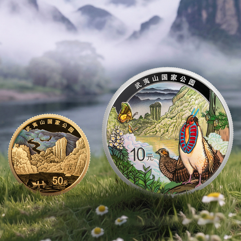 【发行价】2026年武夷山国家公园金银币 30克银币 3克金+30克银币套装