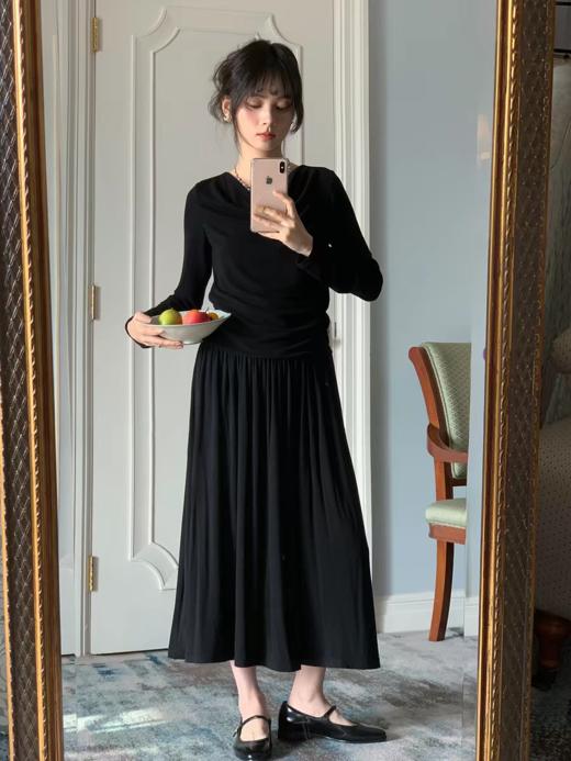 浮生八记/26A011/26A022/美利奴羊毛天丝莫代尔微荡领收腰针织套装 商品图1