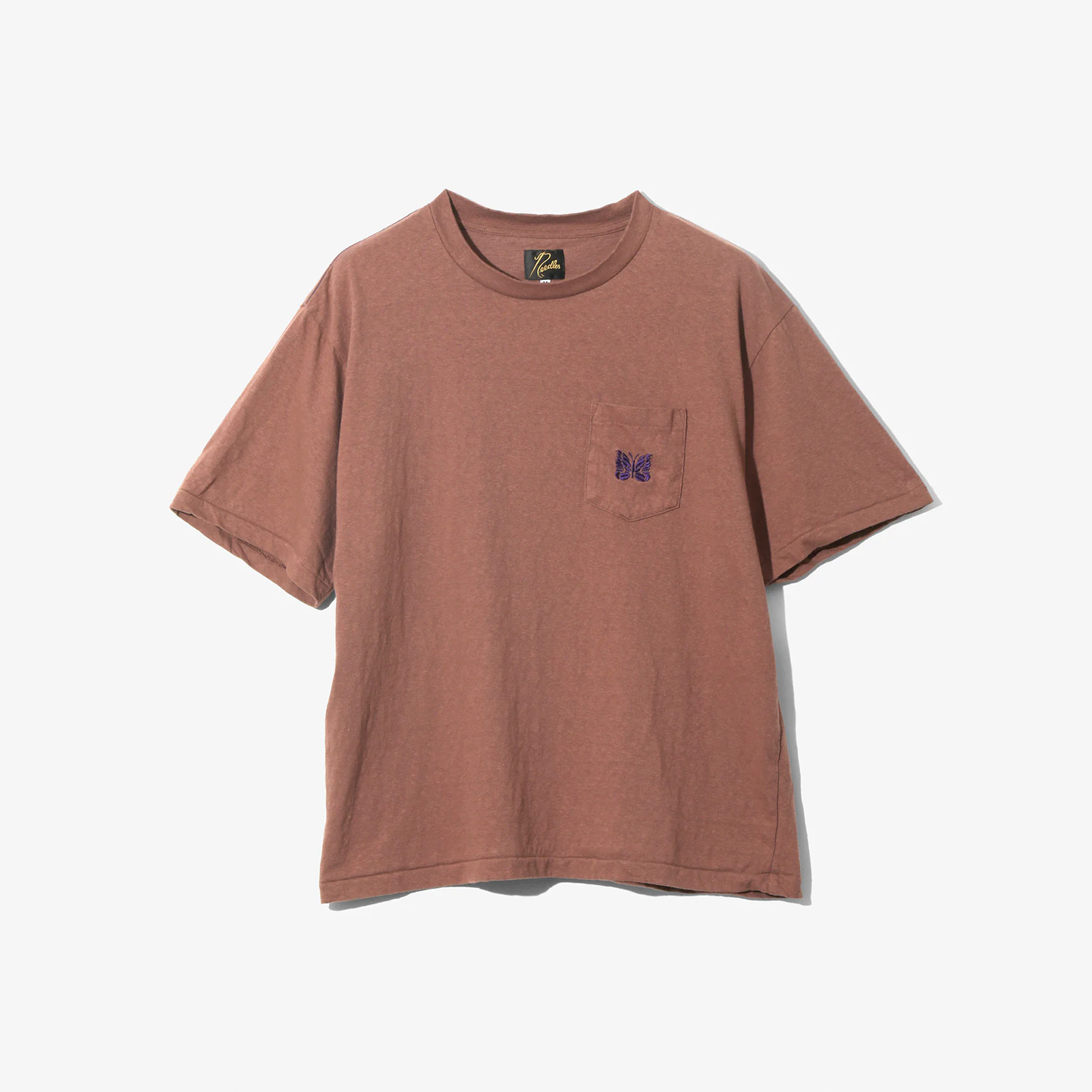 Needles S/S Pocket - Cotton Jersey 复古棉蝴蝶刺绣短袖口袋T恤
