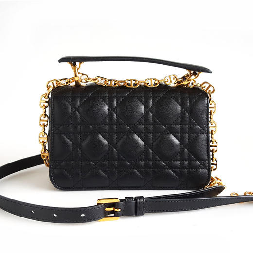 【95新】Dior迪奥Jolie系列黑色金扣迷你mini Jolie珍珠链条单肩包女士150426AK04 商品图4