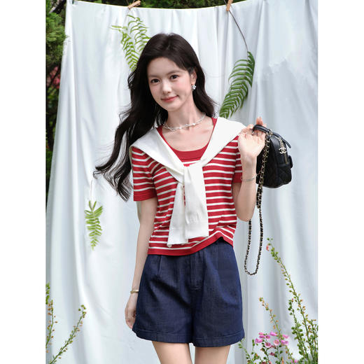 鹿向南【0420/20:00新品前1小时7折限量100件】红色T恤 商品图2