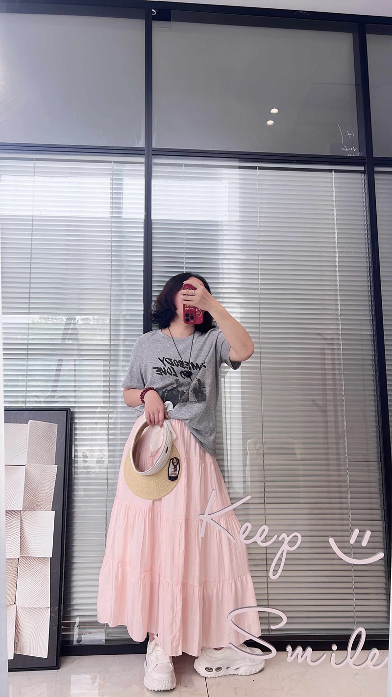 代工厂出！桃花皱半身裙常规款  26Y04084-