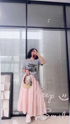 代工厂出！桃花皱半身裙常规款  26Y04084-