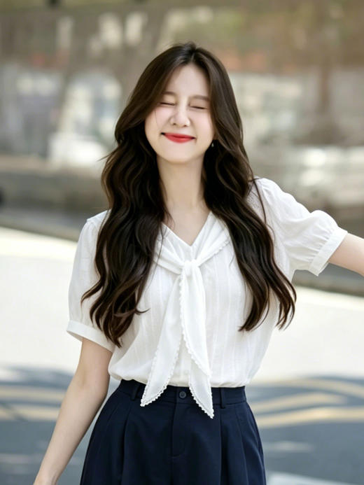 【百图lulu定制】【可露里衬衫】100%棉  两种风格  可甜可咸 披肩可拆卸  短袖衬衫 商品图0