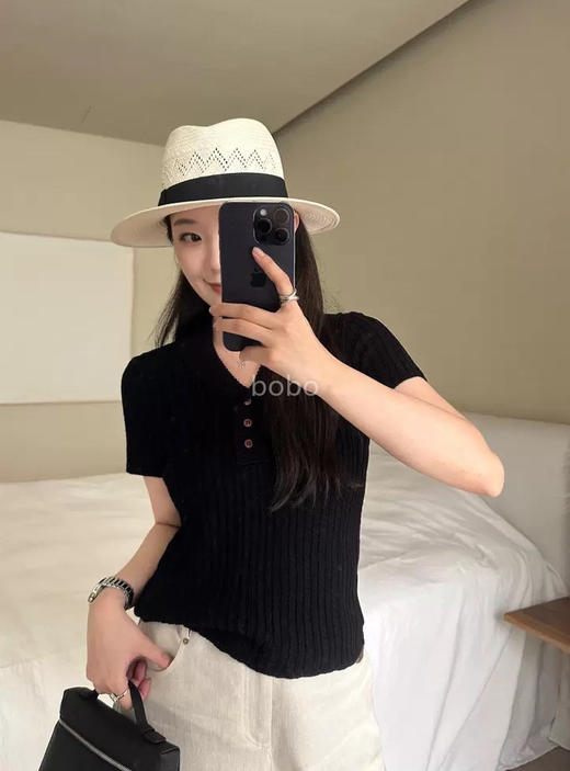 3天左右发货  100%天丝莱赛尔 青果领绞花 polo衫 A-5957 商品图3
