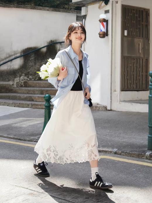 浮生八记/26A010/26A026/重工蕾丝花朵提花刺绣半裙吊带连衣裙 商品图1