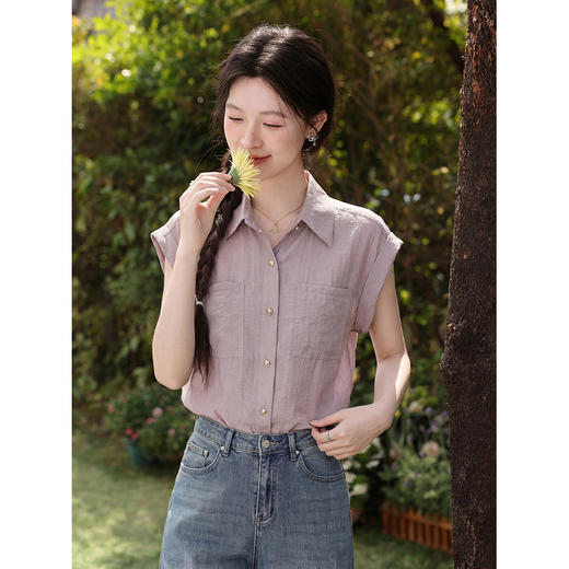 鹿向南【0420/20:00新品前1小时7折限量100件】粉色衬衫 商品图1