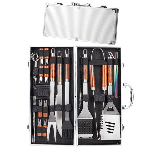 【烧烤工具24件套❗一套搞定烧烤欢聚】不锈钢铝箱组合烧烤套装BBQ用具高端烧烤具户外露营烧烤工具24件。ri 商品图3