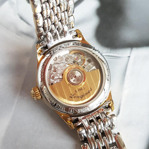 【95新】LONGINES 浪琴L4.360.2.11.7自动机械机芯日期显示25MM（女款）律雅系列精钢镀金060426NJS10 商品图4