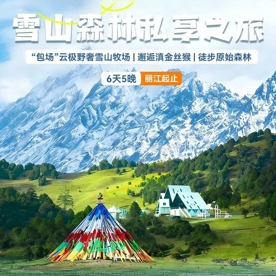 【丽江】香格里拉雪山森林私享之旅！野奢雪山牧场、邂逅滇金丝猴、徒步原始森林！