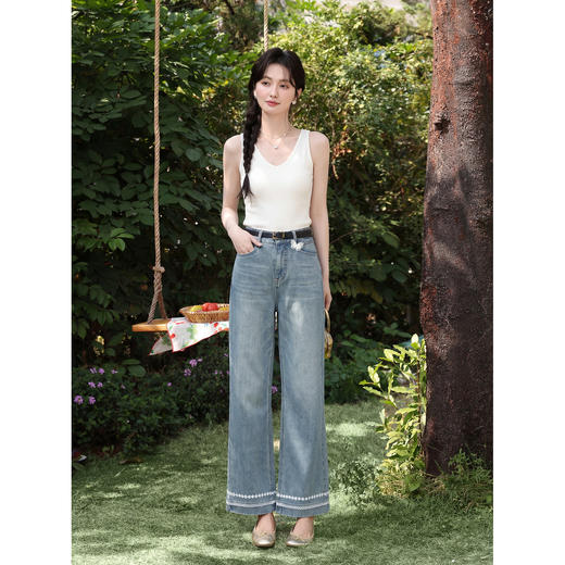 鹿向南【0420/20:00新品前1小时7折限量100件】蓝色牛仔裤 商品图2