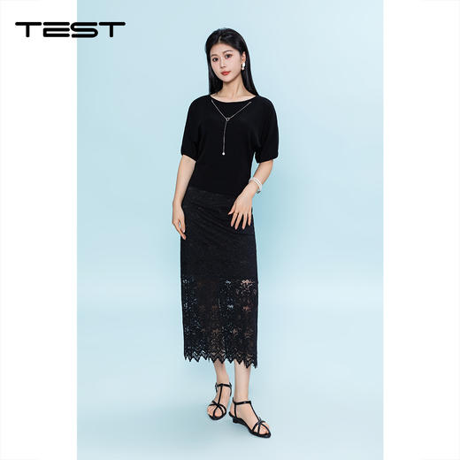 夏上新蕾丝季设计感高腰中长款包臀裙3262021 商品图2