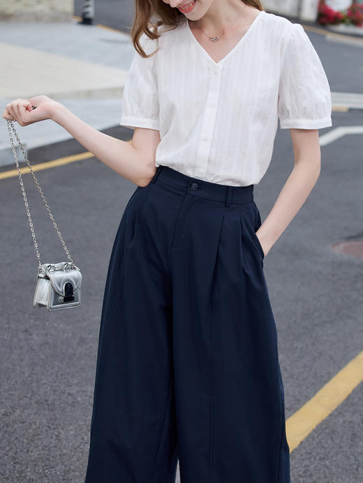 【百图lulu定制】【可露里衬衫】100%棉  两种风格  可甜可咸 披肩可拆卸  短袖衬衫 商品图3