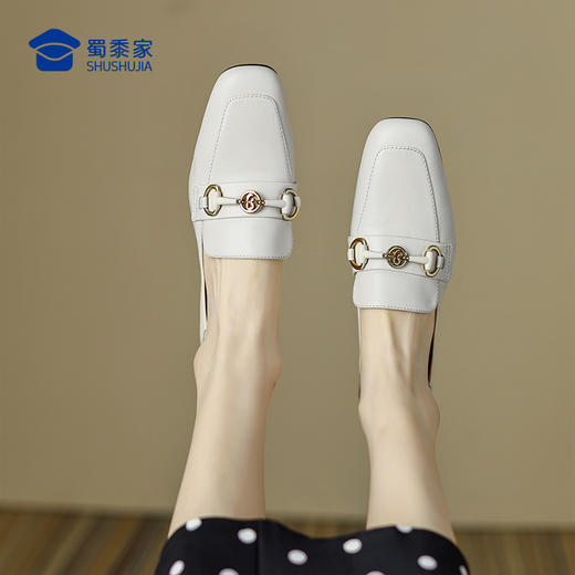 【粗跟方头乐福鞋】粗跟女士休闲皮鞋通勤办公工作鞋XLF626/XLF627 商品图6